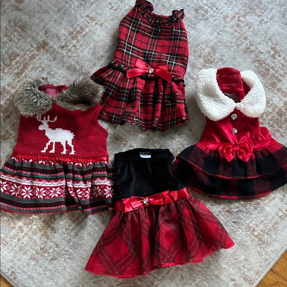 Festive Red and Black Pet Dresses size small